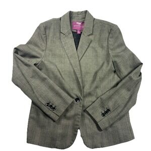 Savile Row Co. Blazer Womens Large Blue Jacket Chambray Tailored Single Breasted